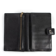 Authentieke tweedehands vintage Delvaux Black Leather Wallet koop online webshop LabelLOV