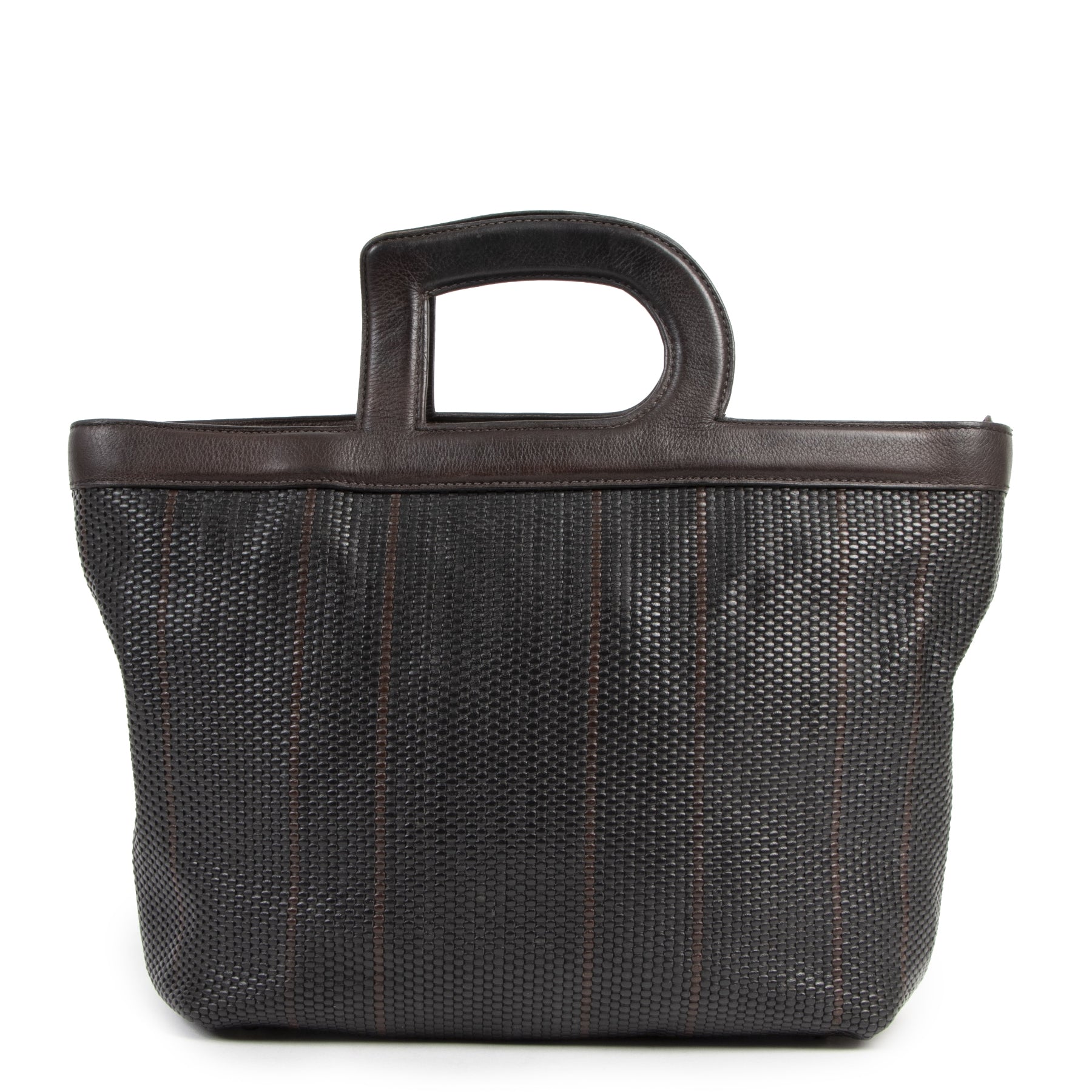 Authentic second-hand vintage Delvaux Toile De Cuir Hand Bag buy online webshop LabelLOV