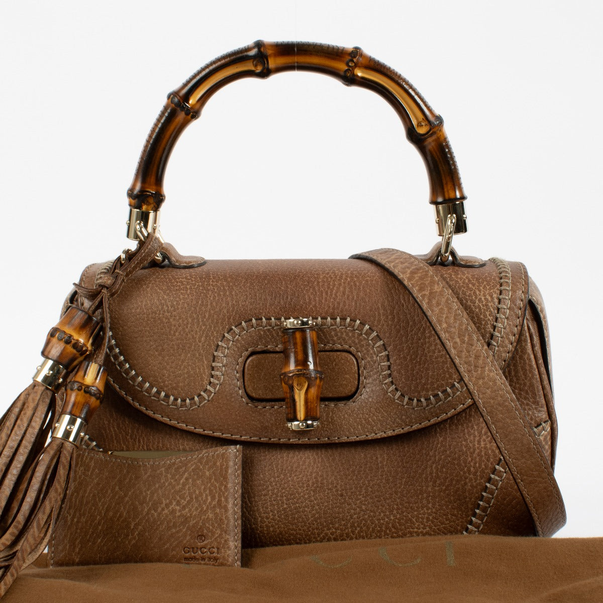 Gucci Brown Leather Medium New Bamboo Bag