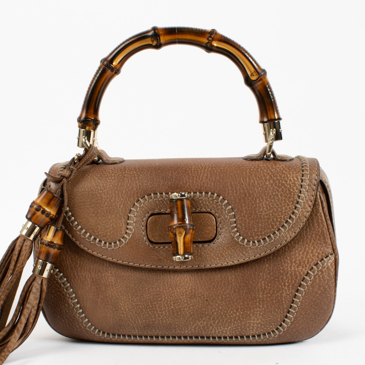 Gucci Brown Leather Medium New Bamboo Bag