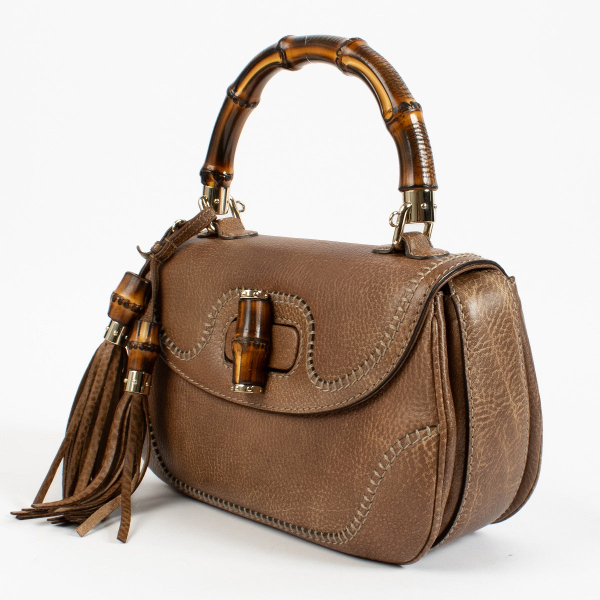 Gucci Brown Leather Medium New Bamboo Bag