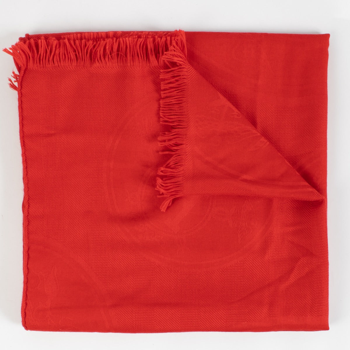 Hermès Red Cashmere New Libris Stole Scarf
