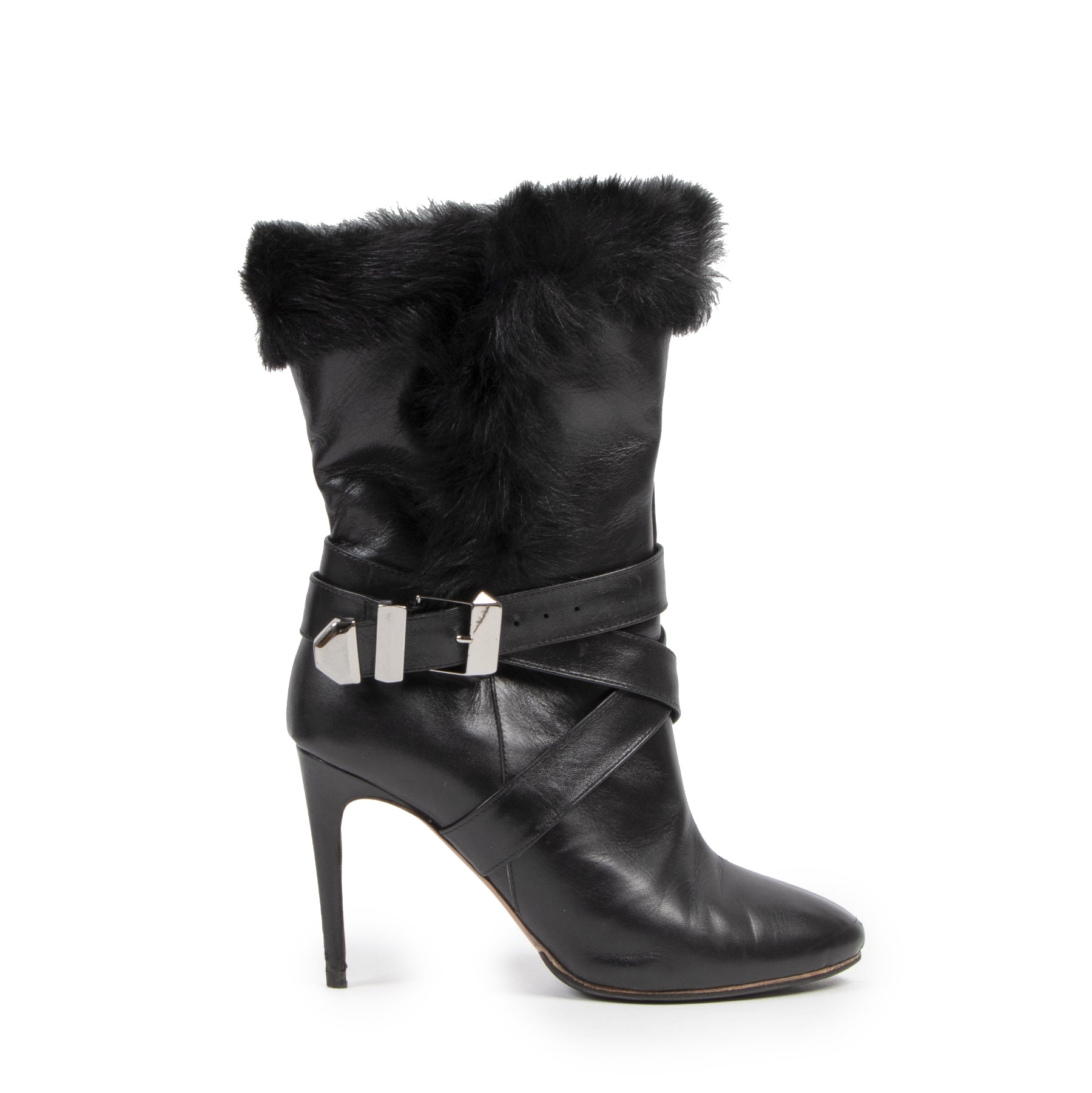 Authentieke Tweedehands Roberto Cavalli Buckled Black Boots - Size 37 juiste prijs veilig online shoppen luxe merken webshop winkelen Antwerpen België mode fashion