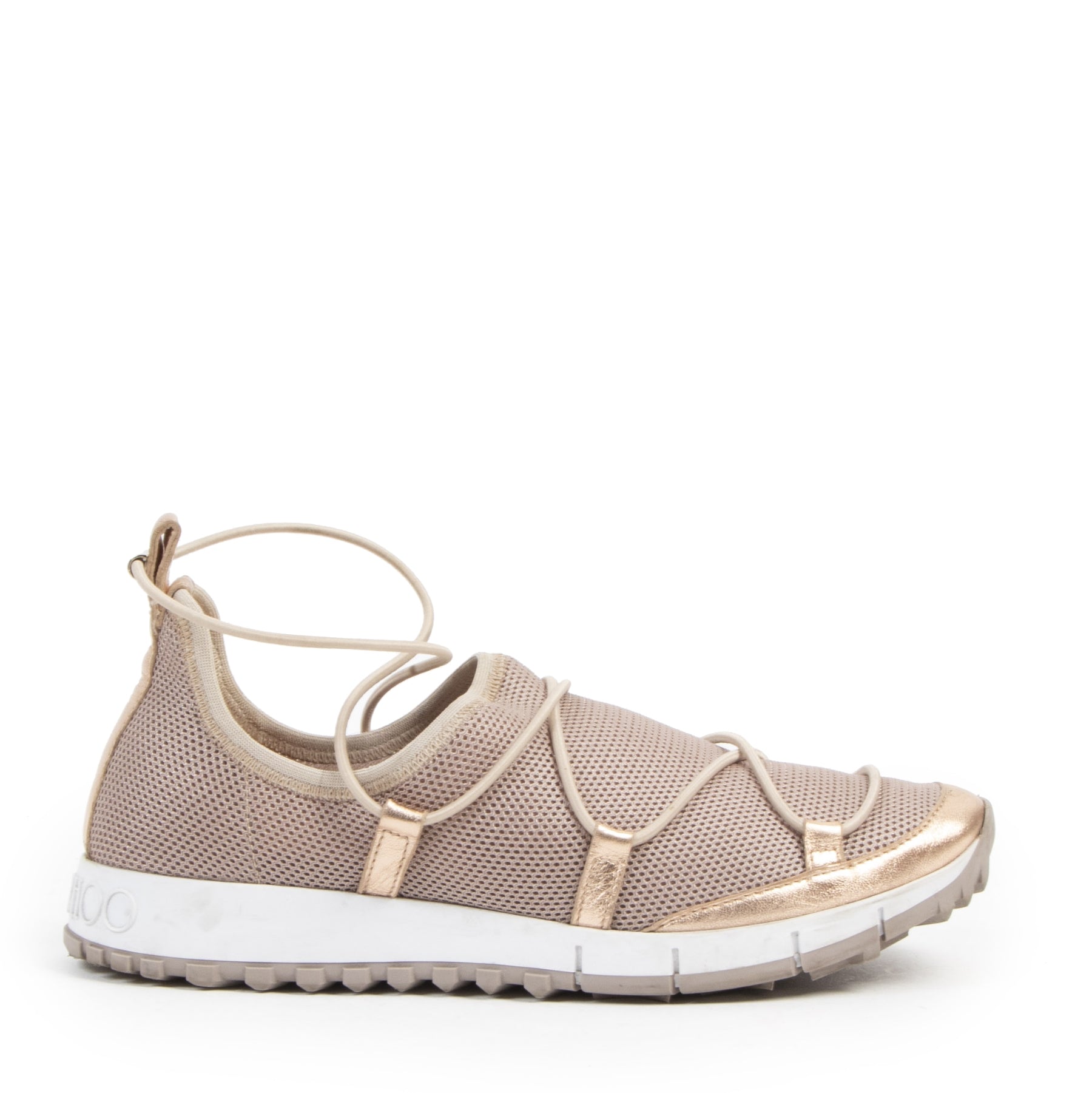 Authentic secondhand Jimmy Choo Nude Slip-On Sneaker - Size 36 designer sneakers fashion luxury vintage webshop
