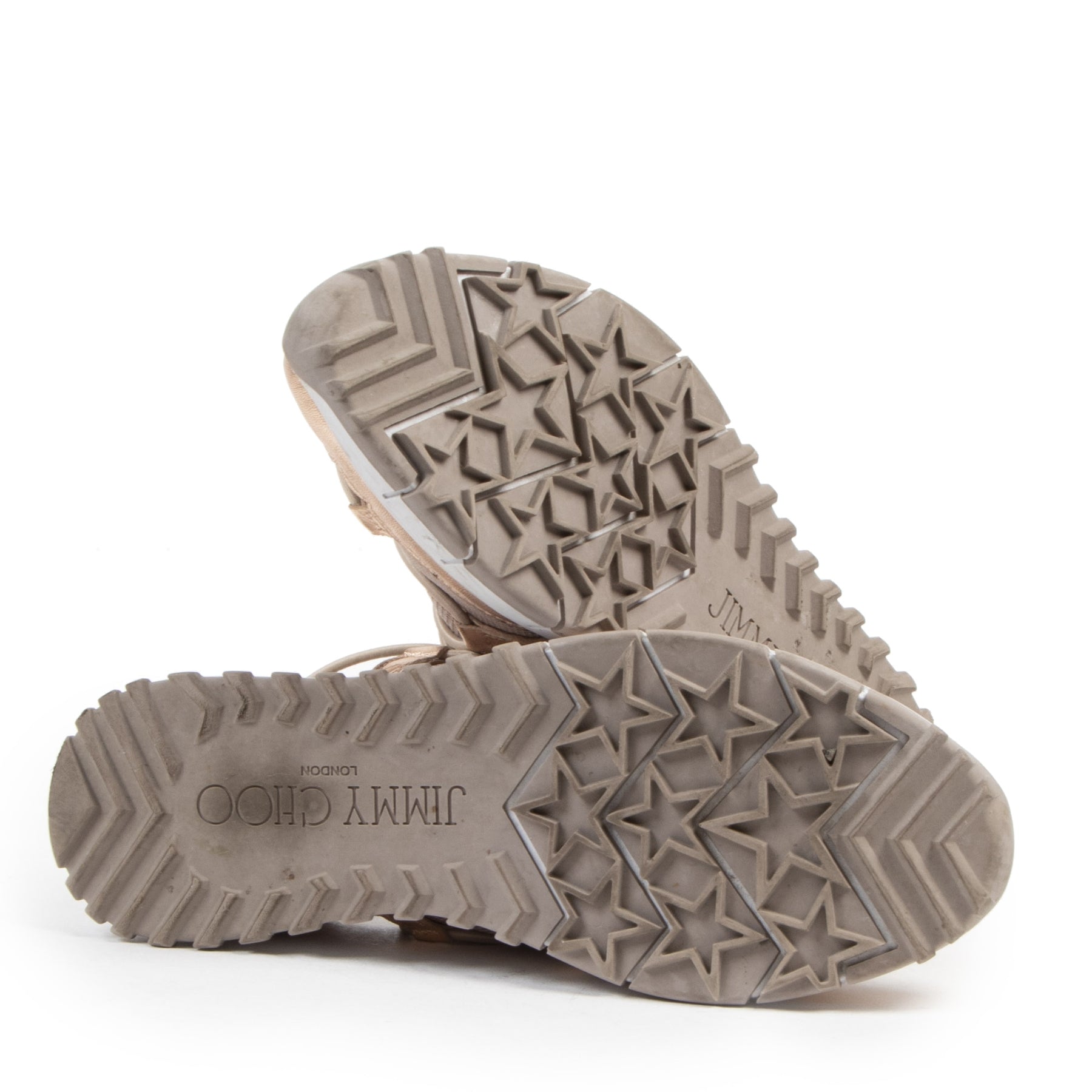 Authentieke Tweedehands Jimmy Choo Nude Slip-On Sneaker - Size 36 juiste prijs veilig online shoppen luxe merken webshop winkelen Antwerpen België mode fashion