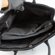 Chanel Black Executive Shoulder Bag in smooth leather with silver-tone hardware, authenticity card, dust bag, and removable pouch available at Labellov.com