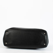 Chanel Black Executive Shoulder Bag in smooth leather with silver-tone hardware, authenticity card, dust bag, and removable pouch available at Labellov.com