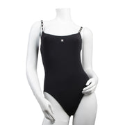 Authentic secondhand Chanel Black Logo Swimsuit - Size FR 40 designer clothing clothes luxury vintage webshop fashion safe secure online shopping