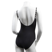Authentieke Tweedehands Chanel Black Logo Swimsuit - Size FR 40 juiste prijs veilig online shoppen luxe merken webshop winkelen Antwerpen