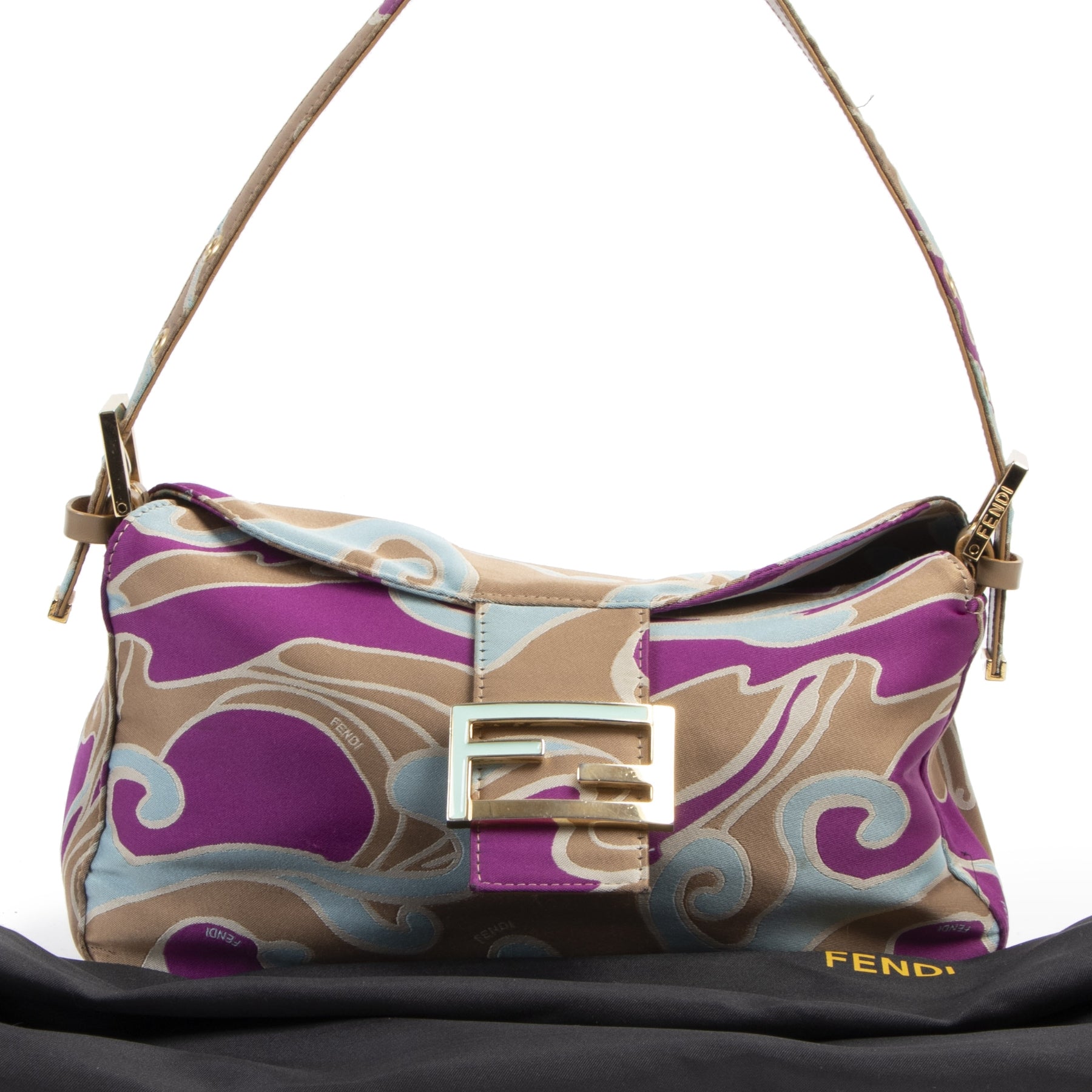 Authentieke tweedehands vintage Fendi Mamma Baguette Shoulder Bag koop online webshop LabelLOV