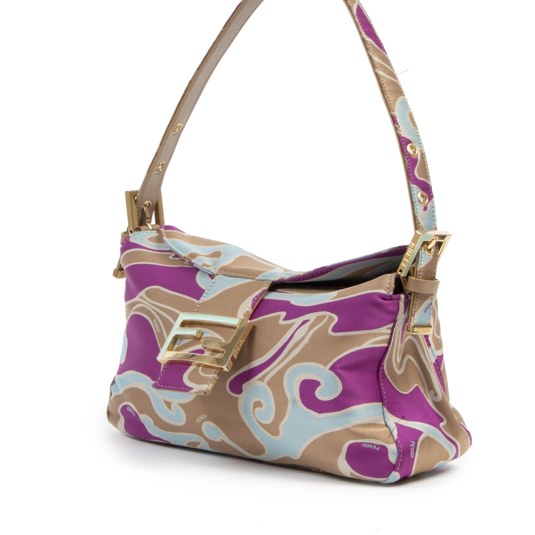 Authentieke tweedehands vintage Fendi Mamma Baguette Shoulder Bag koop online webshop LabelLOV