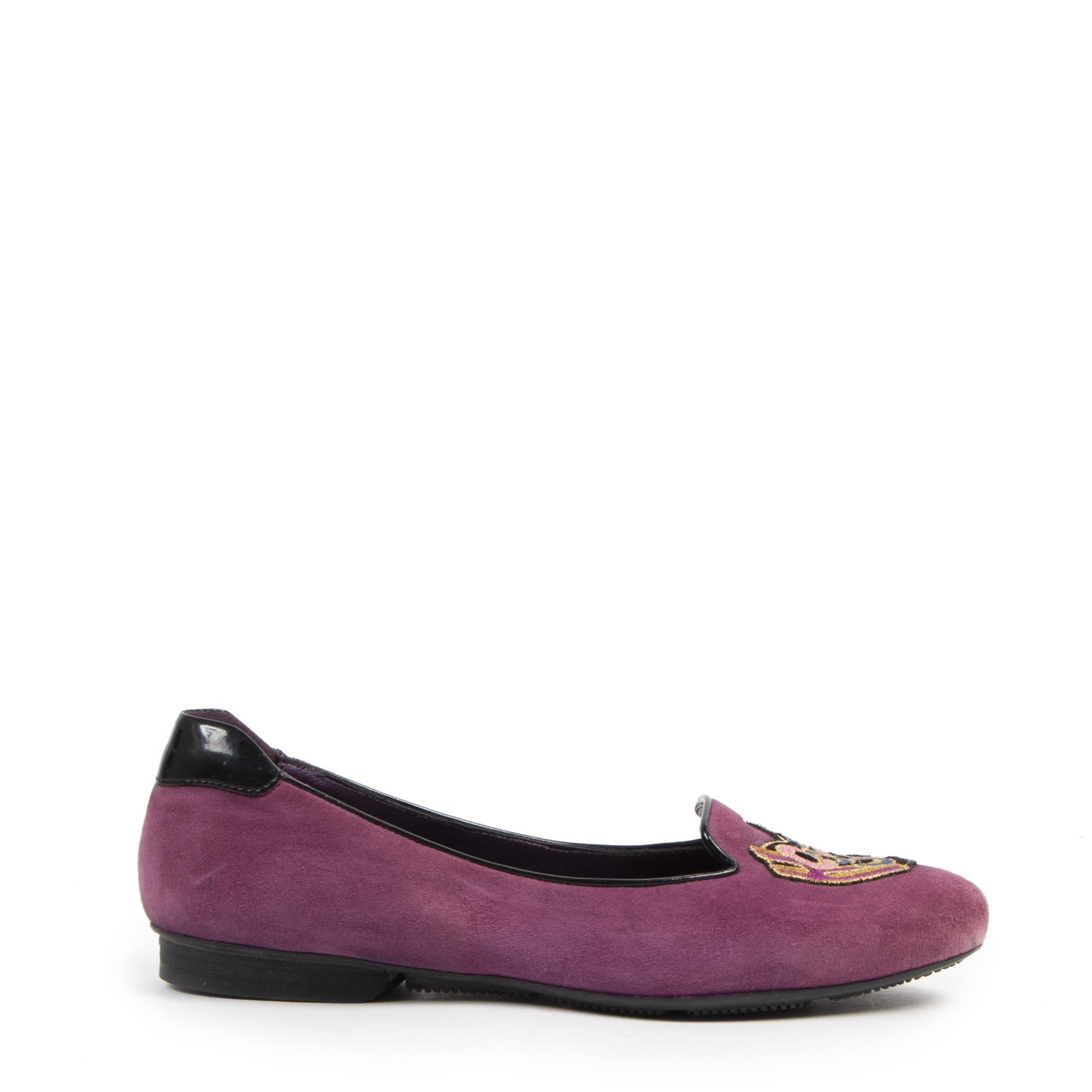 Authentic second-hand vintage Hogan Purple Suede Ballet Flats - Size 36 buy online webshop LabelLOV