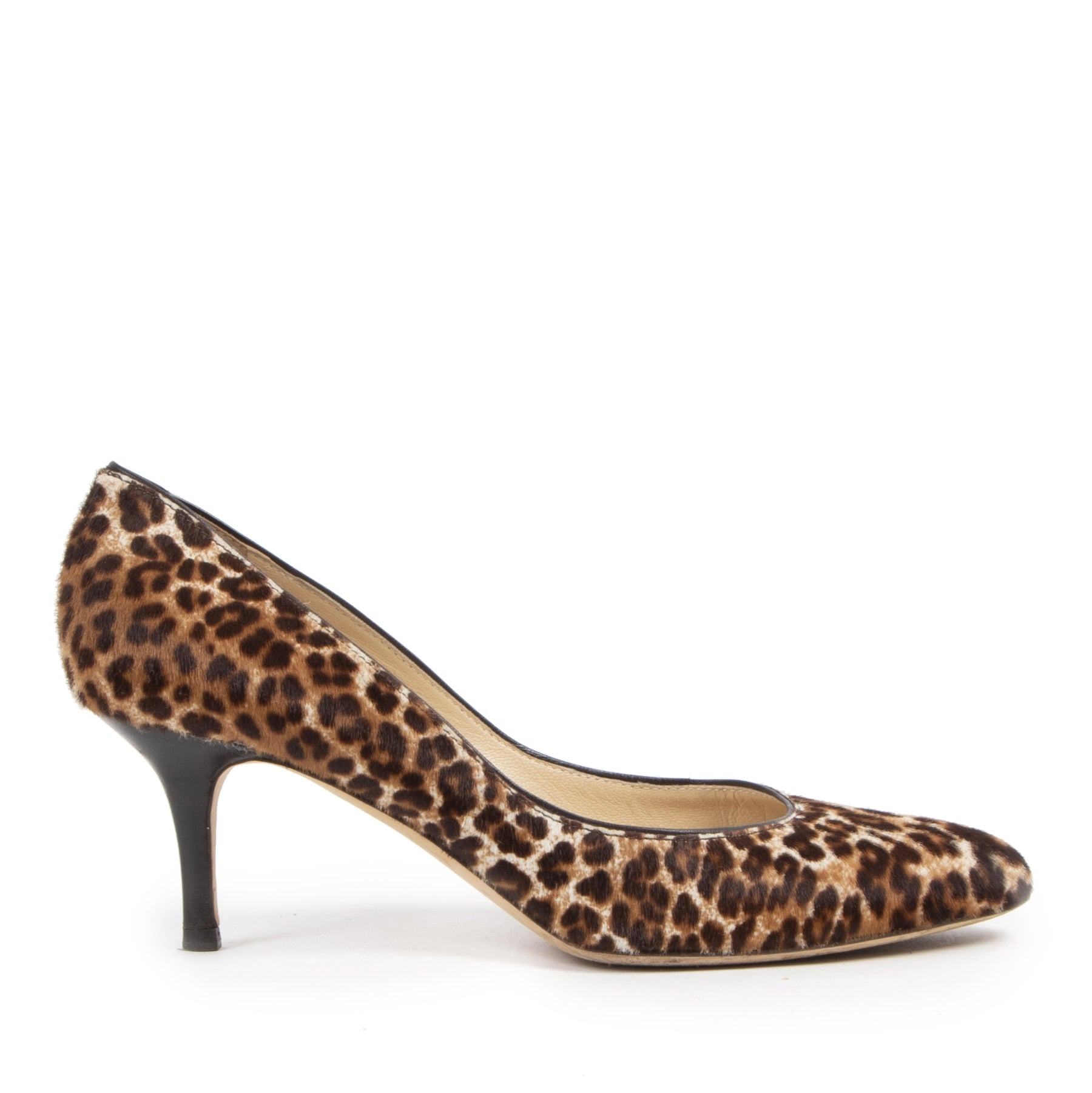 Authentic second-hand vintage Jimmy Choo Leopard Print Heels - Size 38 buy online webshop LabelLOV