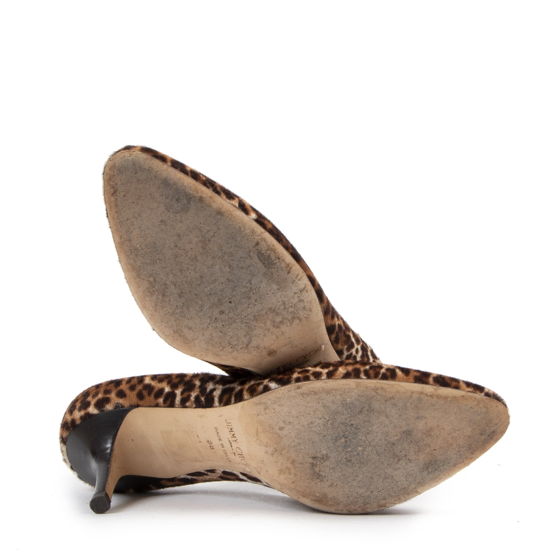 Authentique seconde-main vintage Jimmy Choo Leopard Print Heels - Size 38 achète en ligne webshop LabelLOV