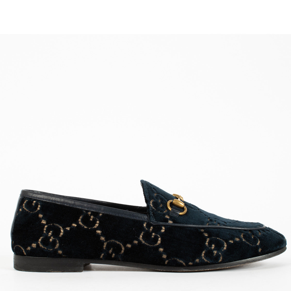 Gucci Blue Velvet GG Horsebit Loafers - size 37