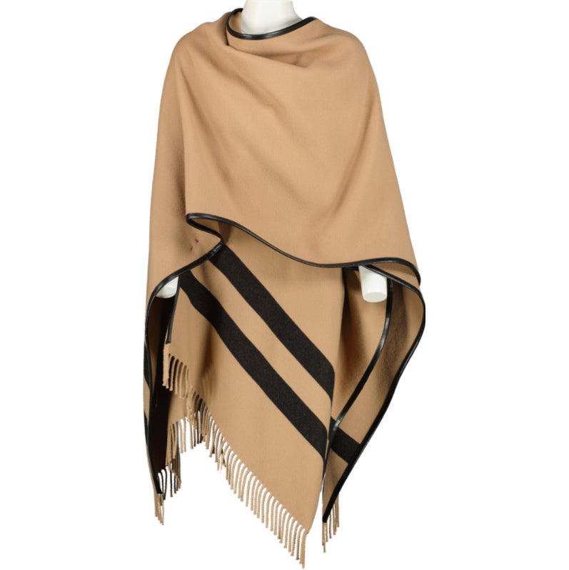 Moncler Mantella Camel Virgin Wool Cape - One Size