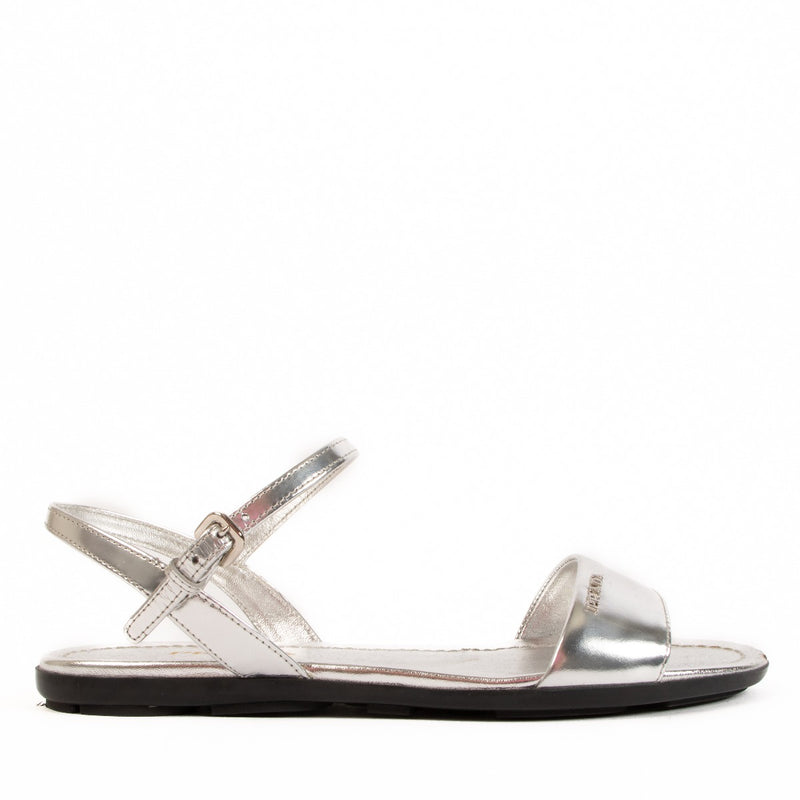 Prada Milano, Prada, Silver sandal, Fashion, Metallic, Labellov, Preloved, Antwerp