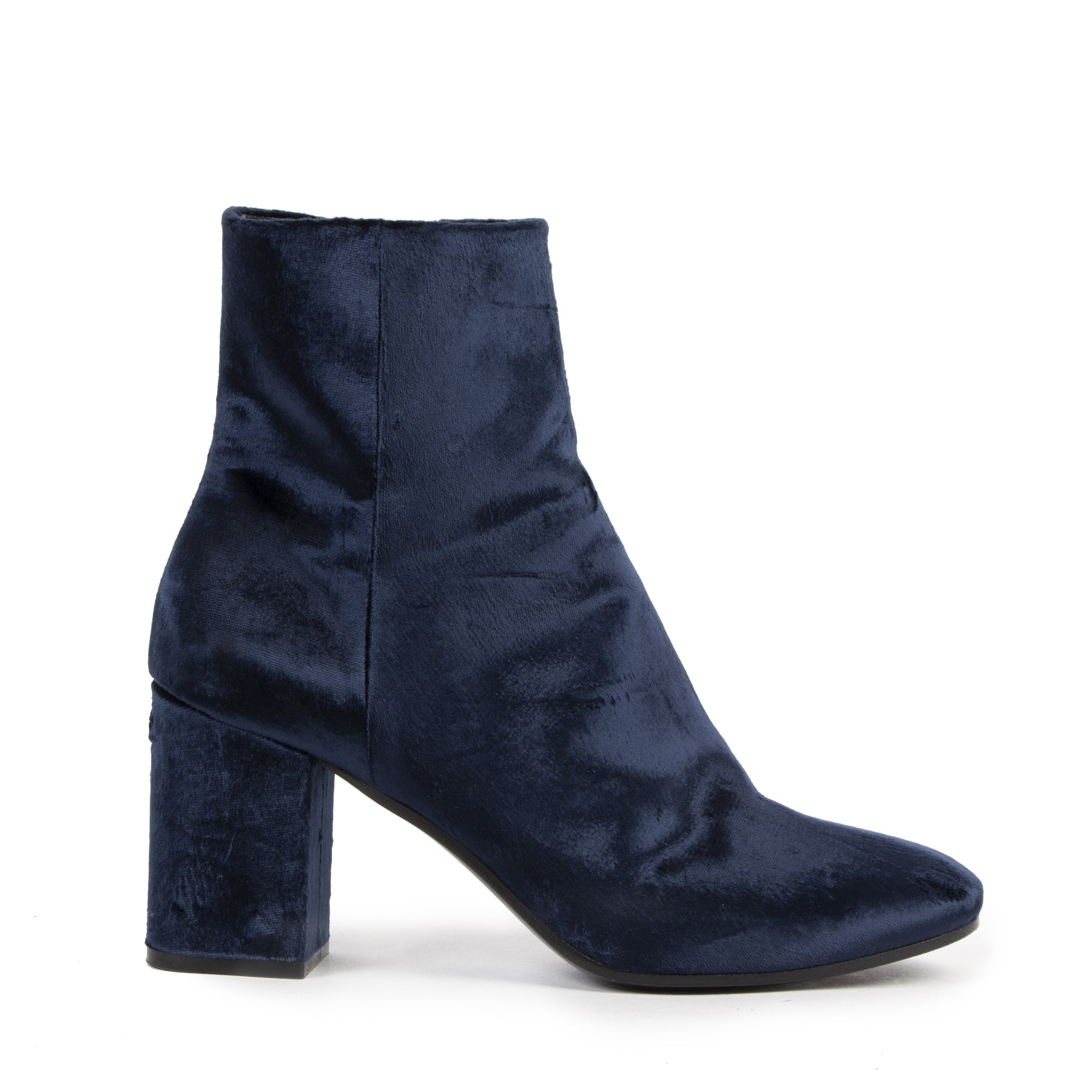Authentic second-hand vintage Balenciaga Blue Velvet Ankle Boots - Size 39,5 buy online webshop LabelLOV