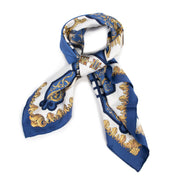 Authentic secondhand Hermes Blue Silk Ludovicus Magnus Carré designer scarves accessories fashion luxury vintage webshop