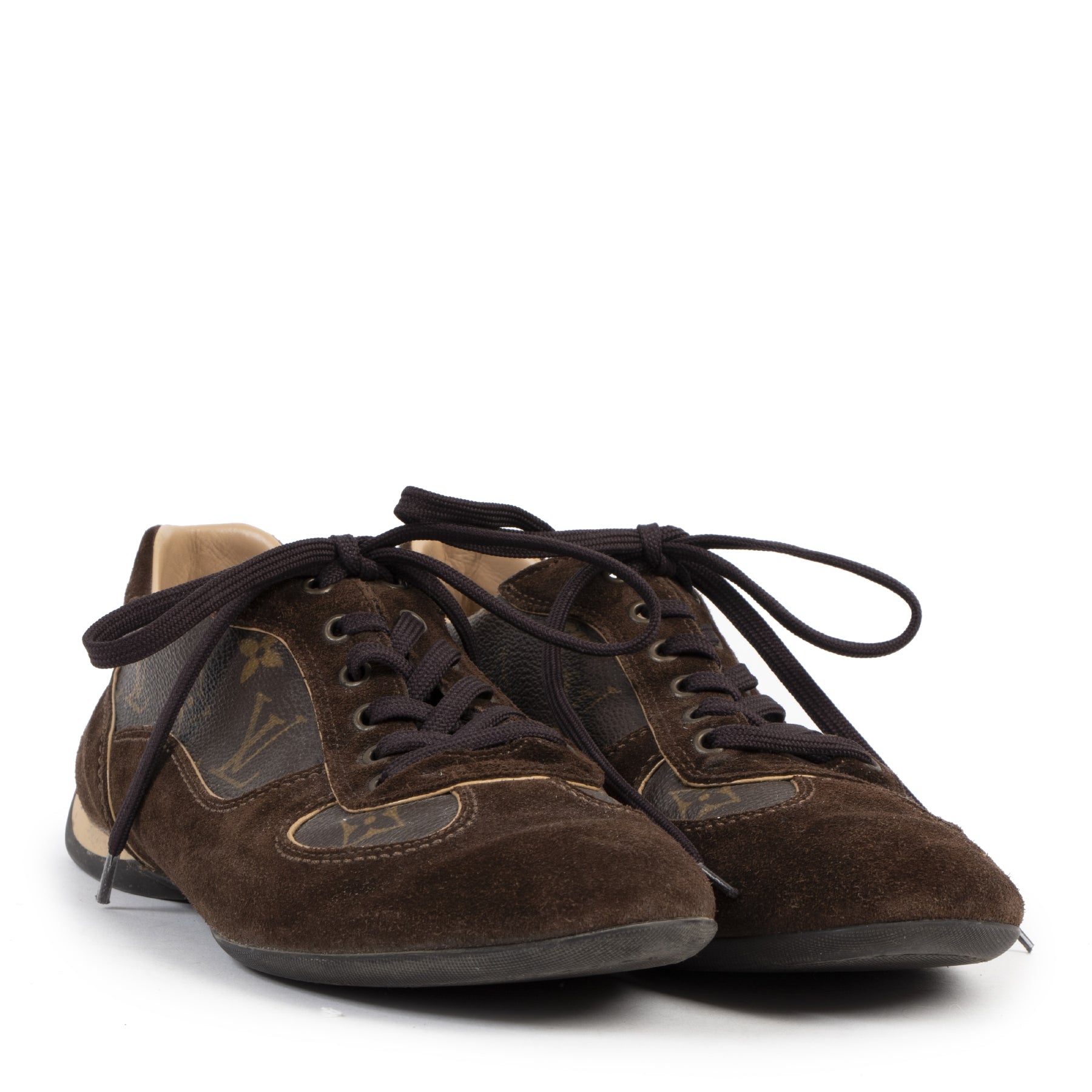 Authentic secondhand Louis Vuitton Energie Suede Monogram Sneakers - Size 40 designer shoes luxury vintage webshop fashion safe secure online shopping