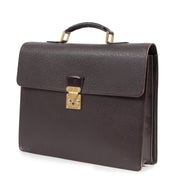 Authentic secondhand Louis Vuitton Burgundy Leather Moskova Acajou Briefcase designer bags fashion luxury vintage webshop safe secure online shopping