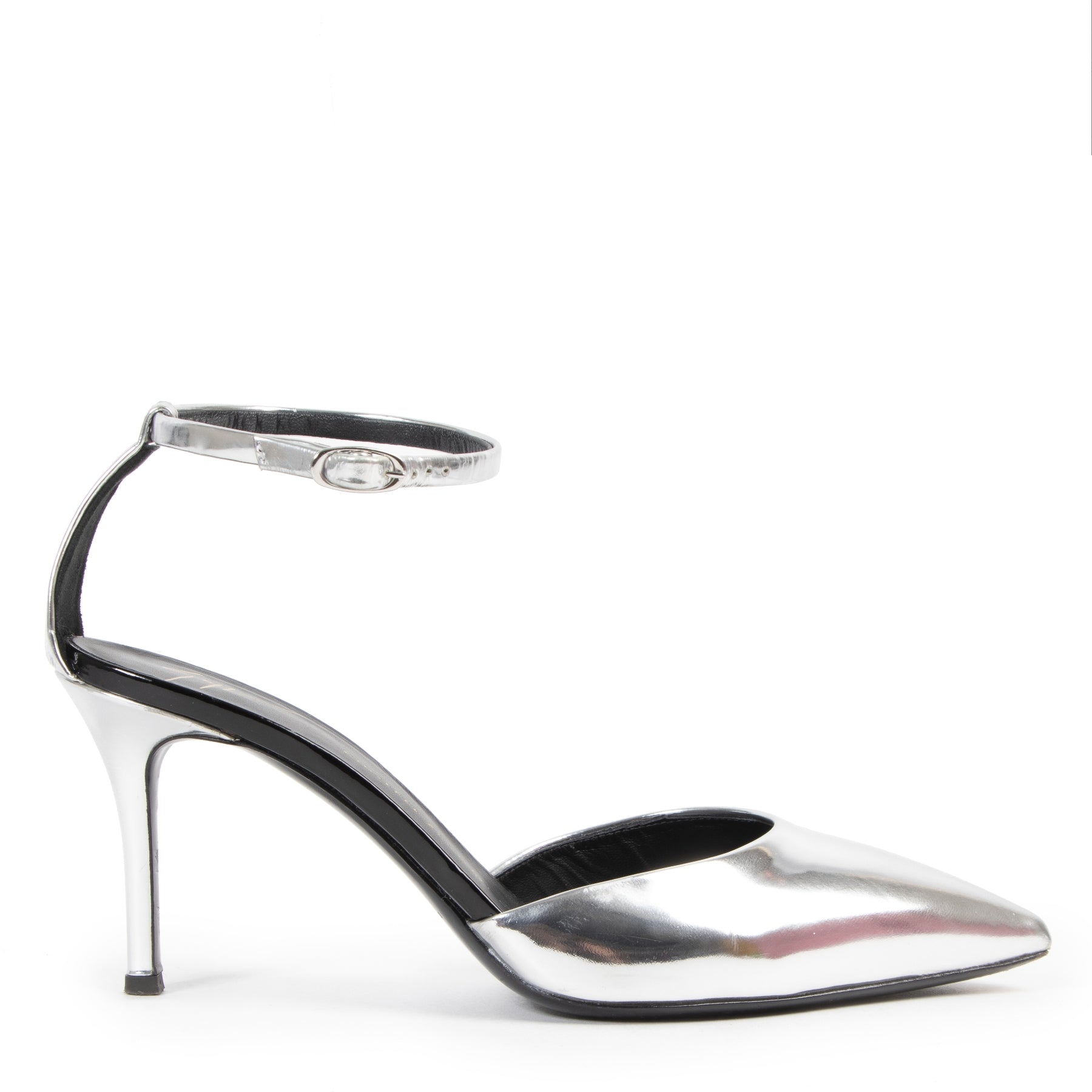 Authentieke Tweedehands Giuseppe Zanotti Silver Pointed Pumps - Size 38 juiste prijs veilig online shoppen luxe merken webshop winkelen Antwerpen België mode fashion