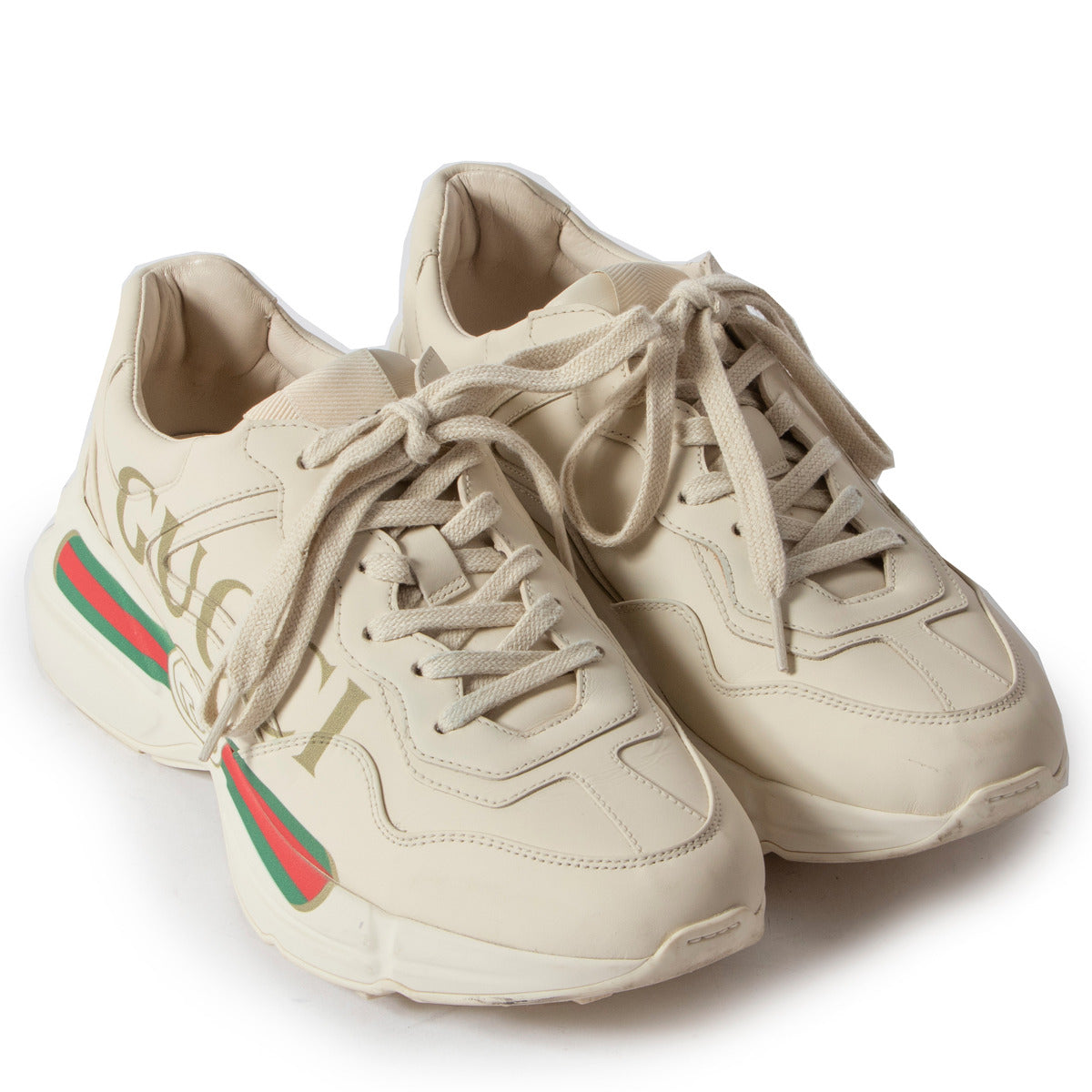 Baskets Rhyton Gucci beiges à logo - taille 38