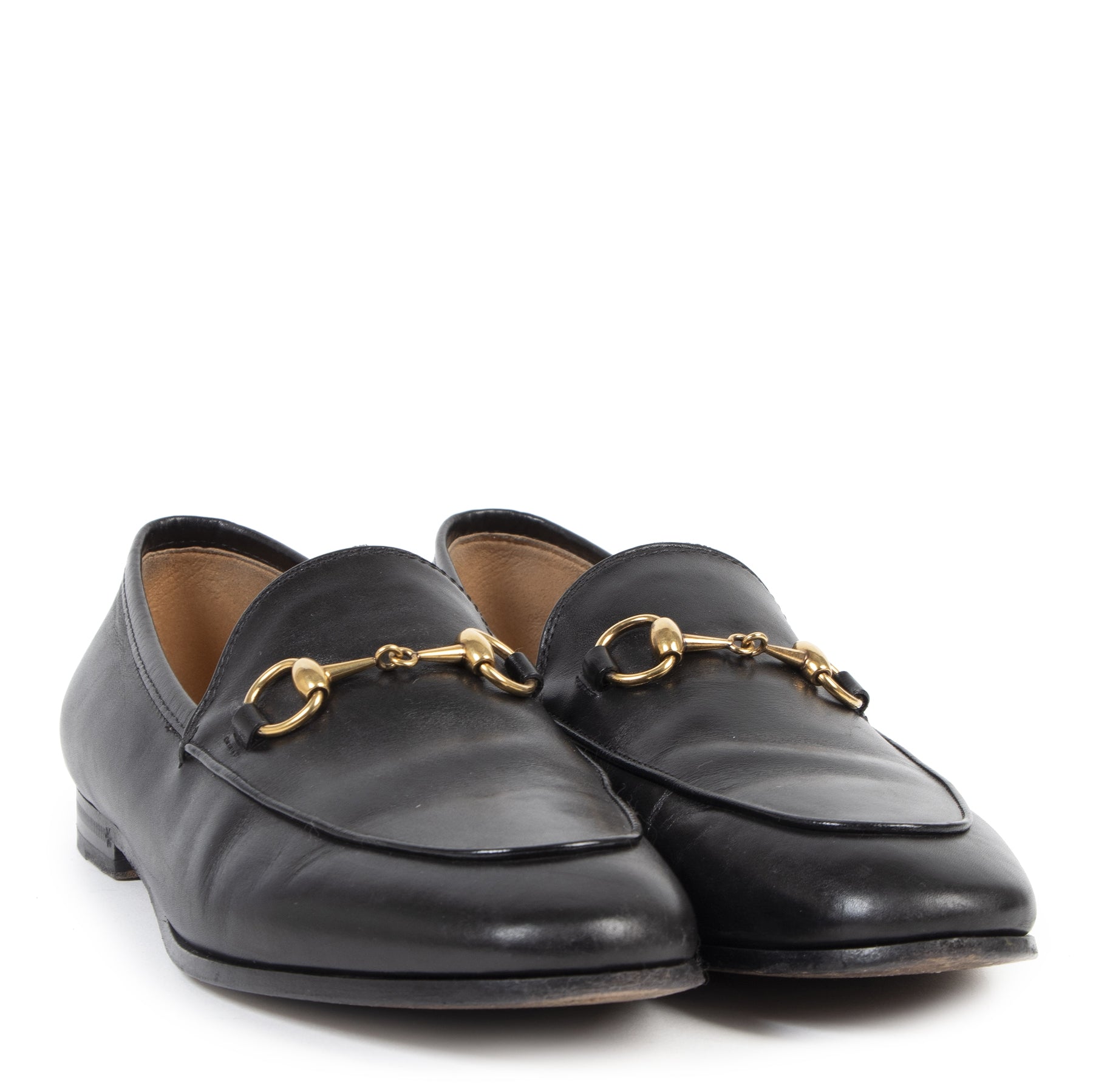 Authentic secondhand Gucci Black Leather Horsebit Loafers - Size 37,5 designer shoes fashion luxury vintage webshop safe secure online shopping
