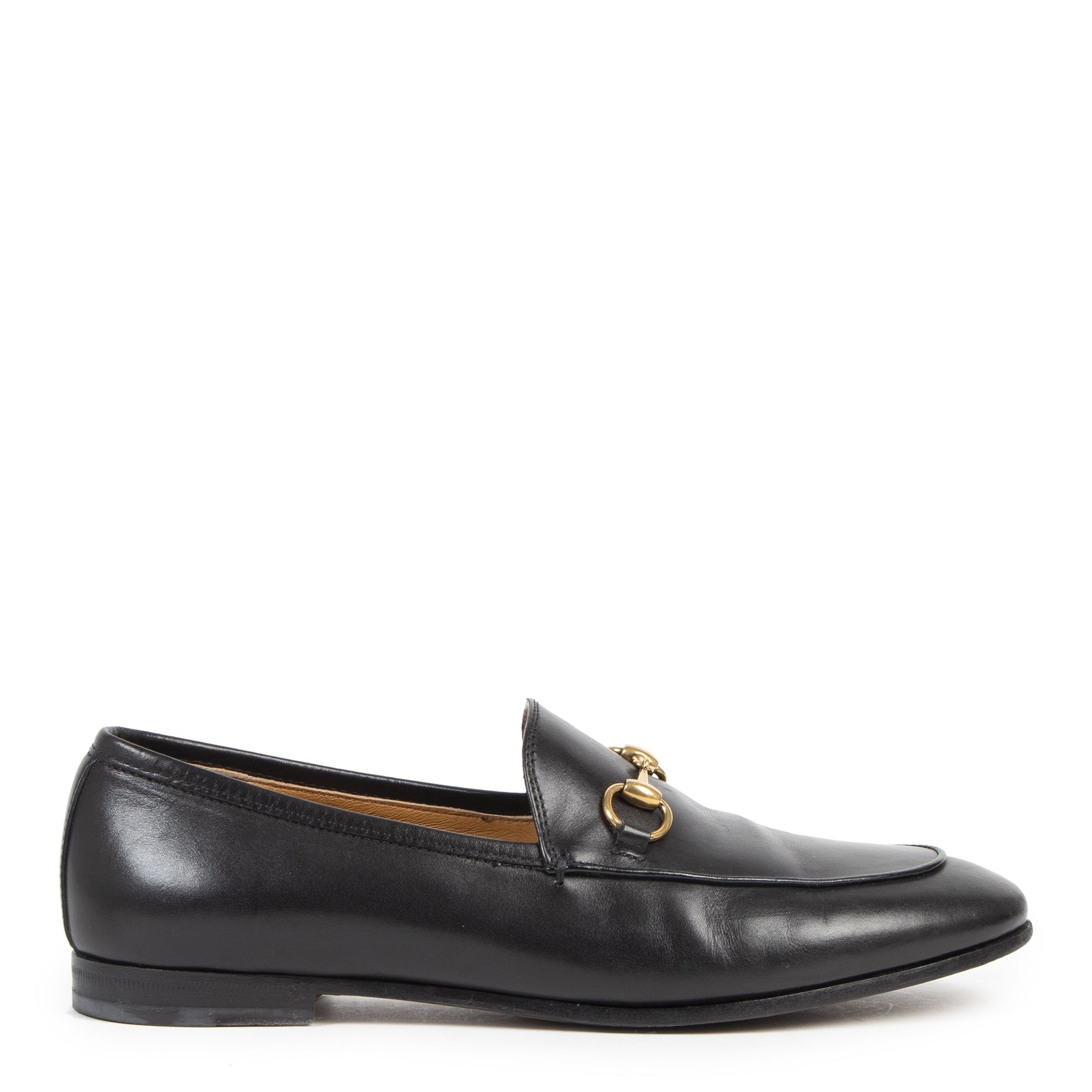 Authentieke Tweedehands Gucci Black Leather Horsebit Loafers - Size 37,5 juiste prijs veilig online shoppen luxe merken webshop winkelen Antwerpen België mode fashion