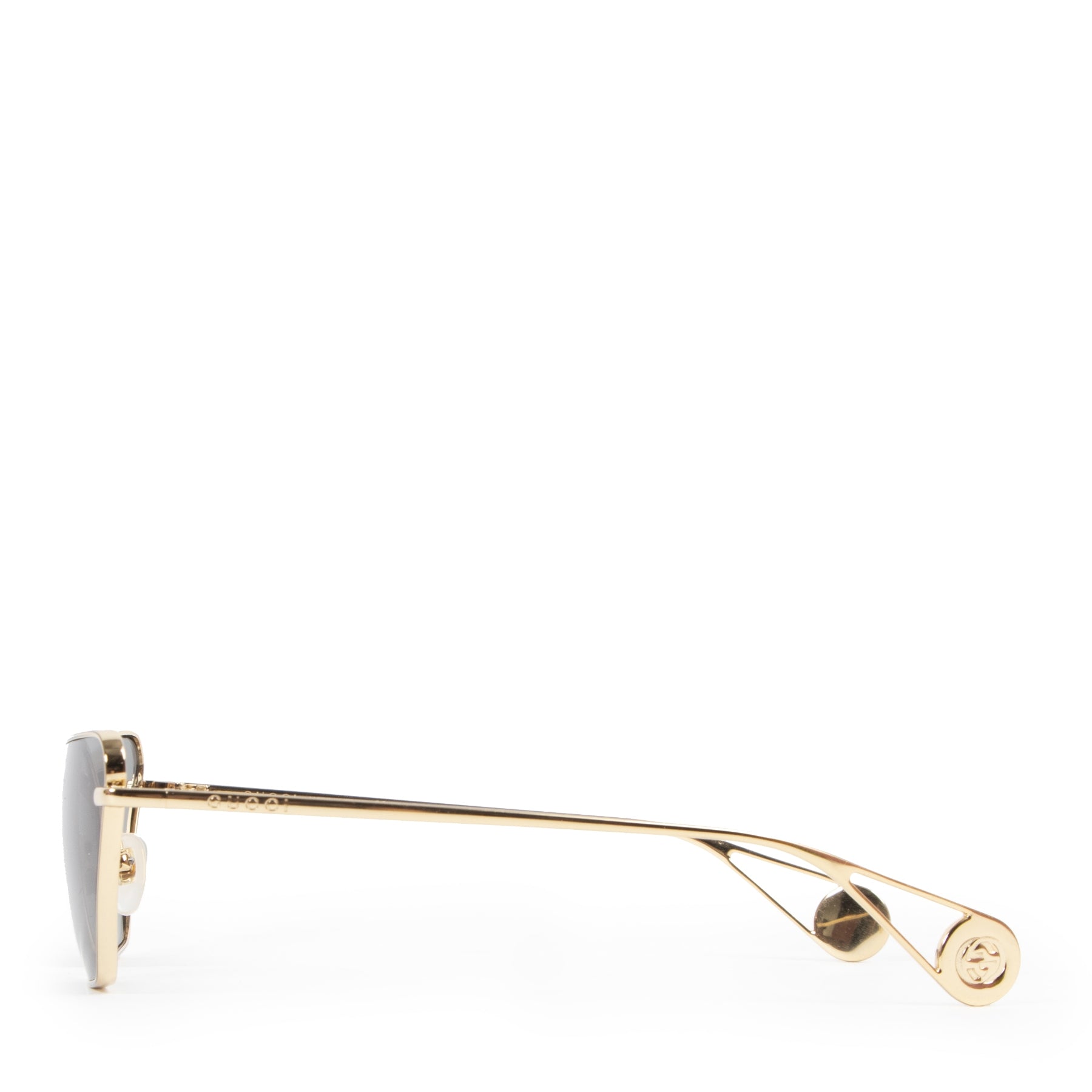 Authentic secondhand Gucci Gold Cat Eye Sunglasses designer accessories fashion luxury vintage webshop safe secure online shopping