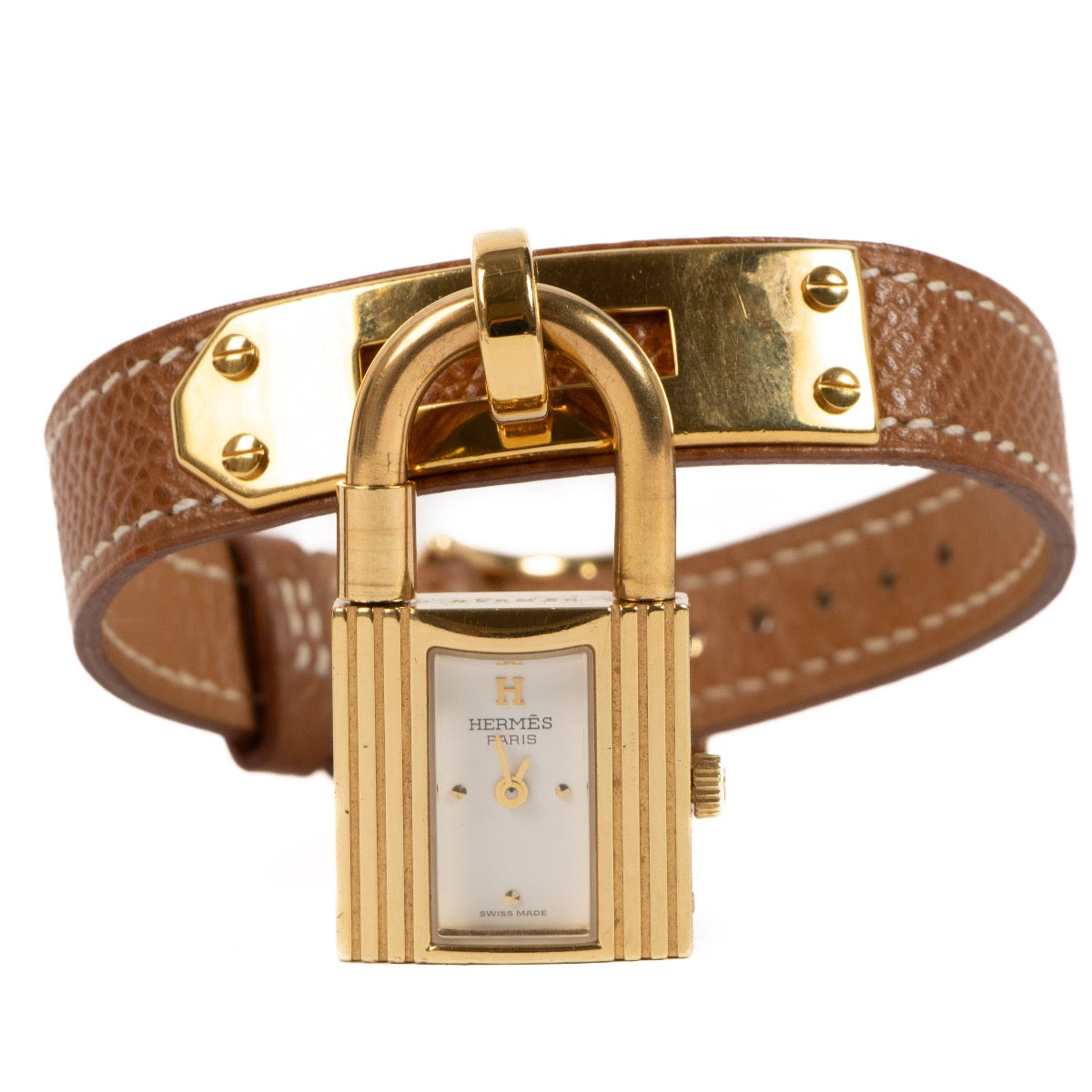 Shop 100% authentic second-hand Hermès Kelly Gold and Black Watch on Labellov.com