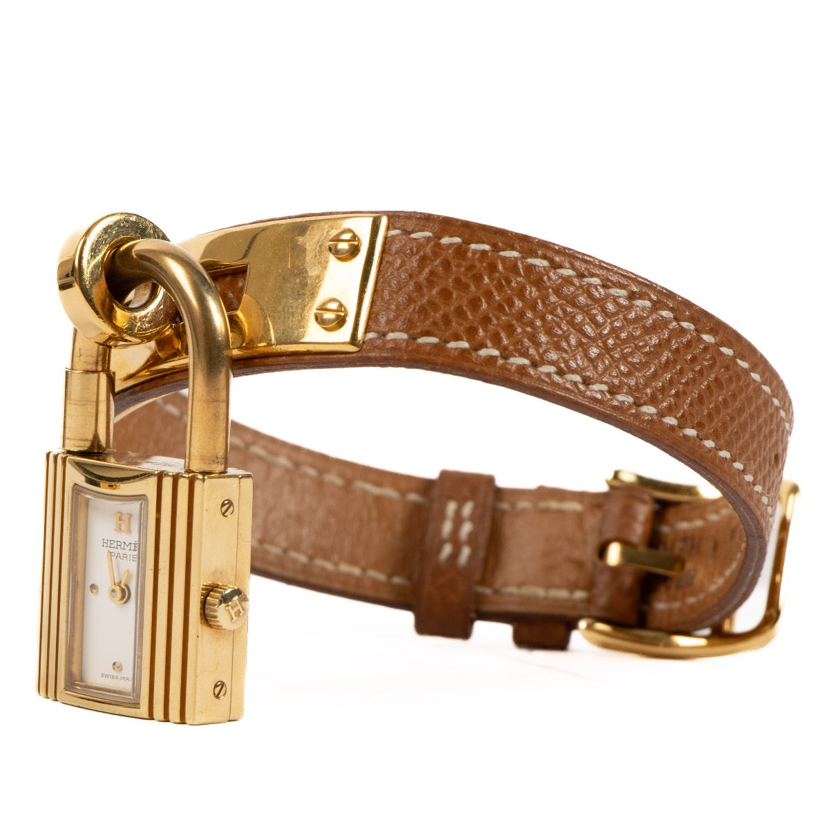 Shop 100% authentic second-hand Hermès Kelly Gold and Black Watch on Labellov.com