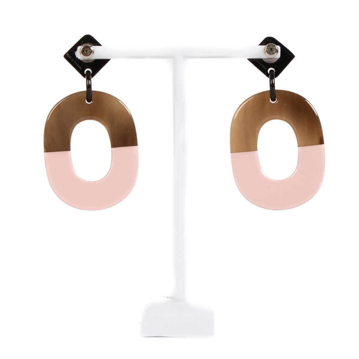 Shop 100% authentic second-hand Hermès Brown/Pink Horn Istheme Earrings on Labellov.com