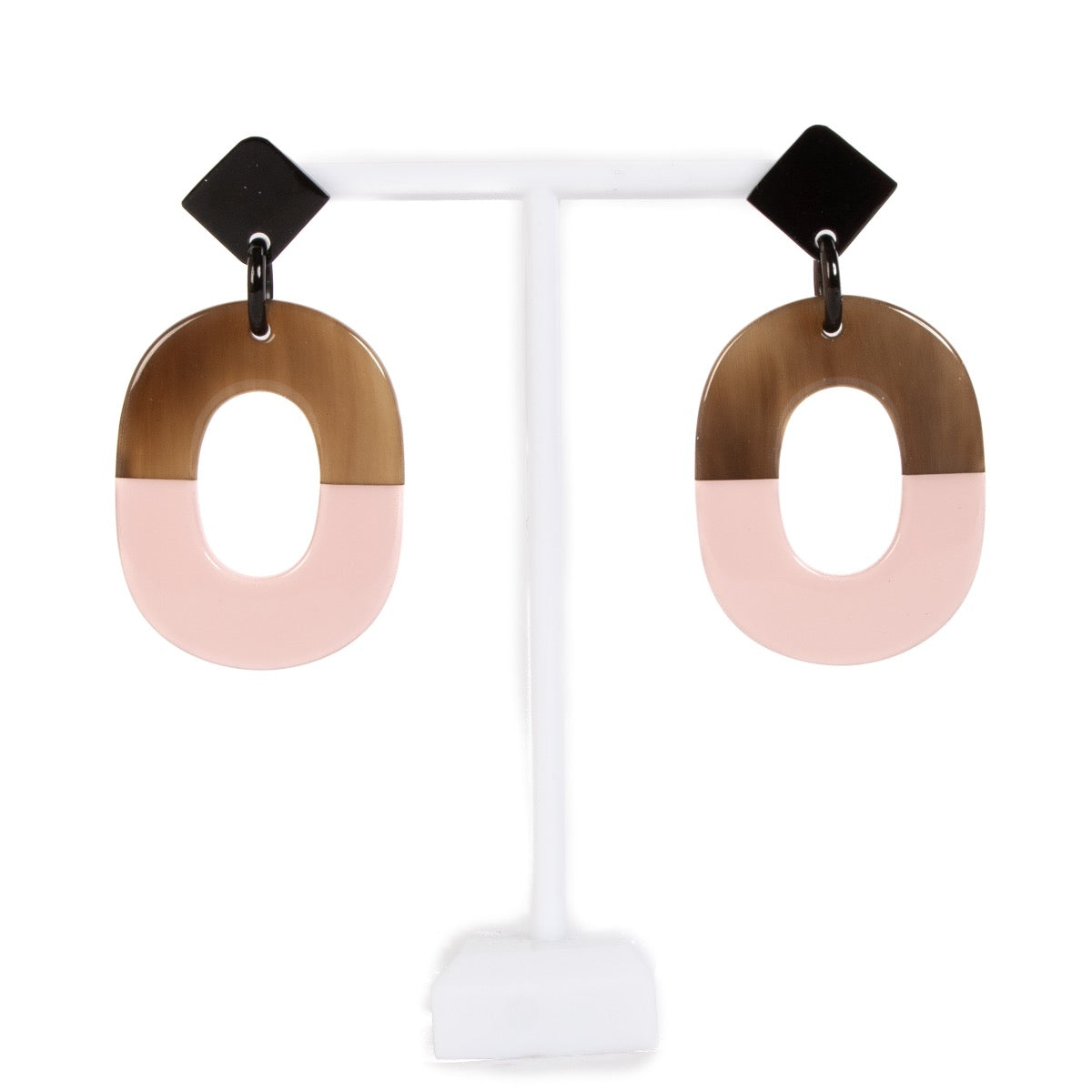 Shop 100% authentic second-hand Hermès Brown/Pink Horn Istheme Earrings on Labellov.com