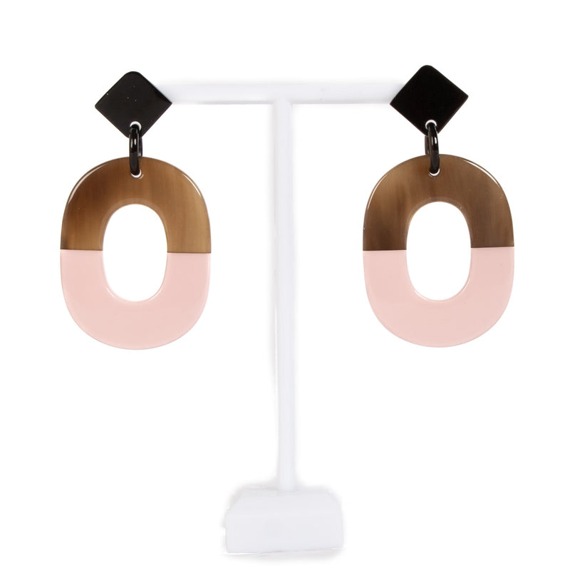 Shop 100% authentic second-hand Hermès Brown/Pink Horn Istheme Earrings on Labellov.com