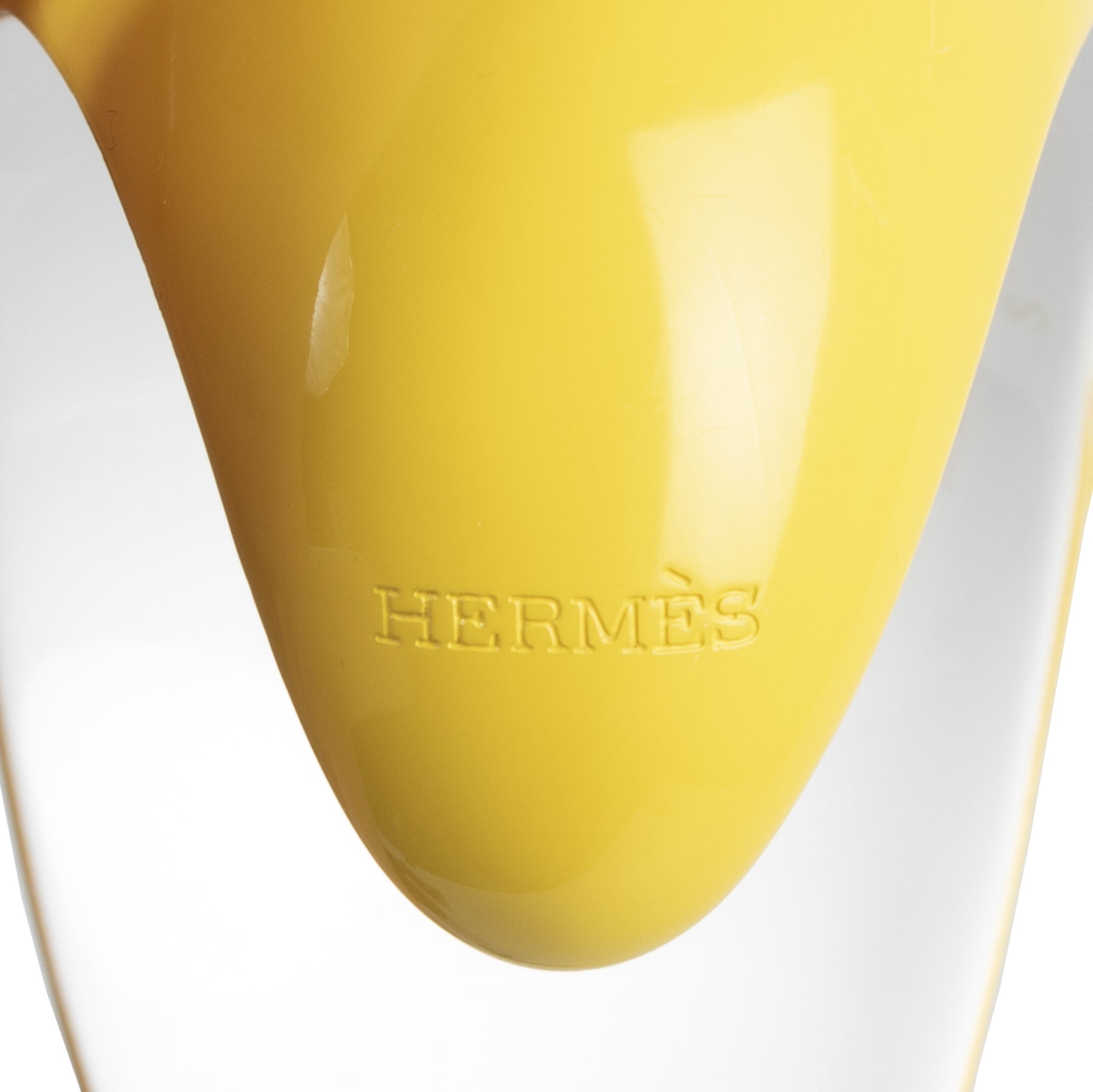 Authentic secondhand Hermès Yellow Manchette Bangle Bracelet designer accessories fashion luxury vintage webshop safe secure online shopping