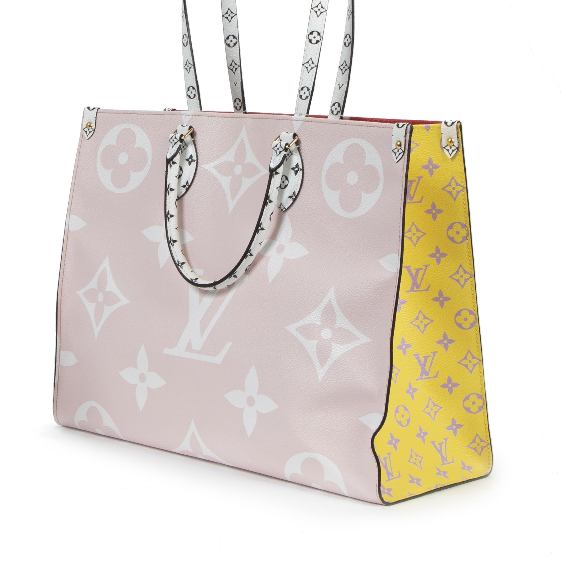 Authentieke tweedehands vintage Louis Vuitton Giant On The Go Rouge Tote Bag koop online webshop LabelLOV