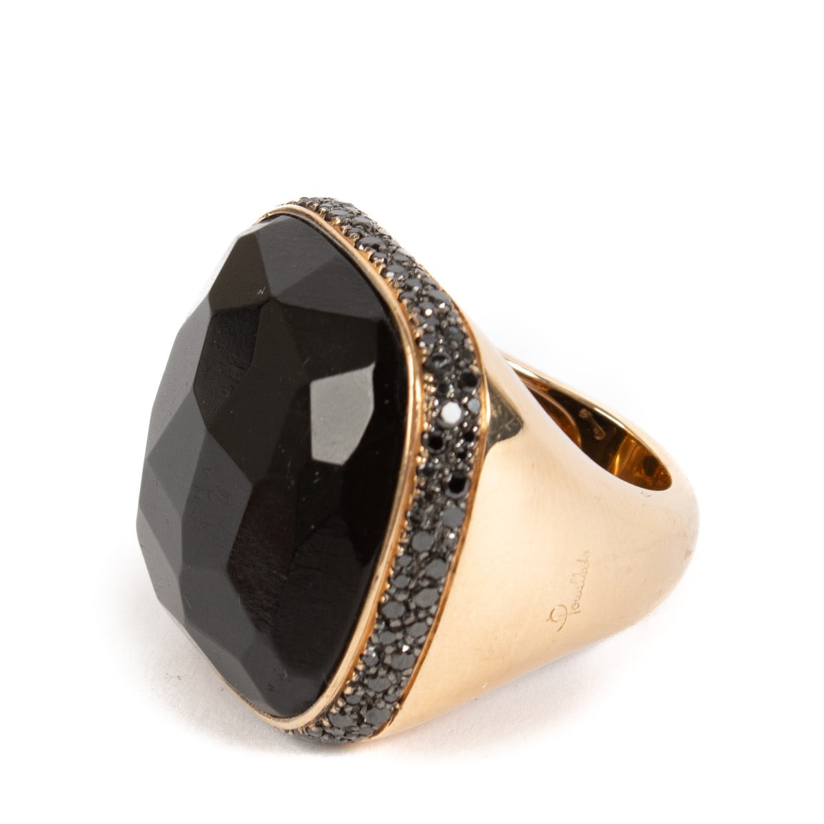 shop 100% authentic second hand Pomellato Jet/Black Diamonds/Yellow Gold Victoria Ring on Labellov.com