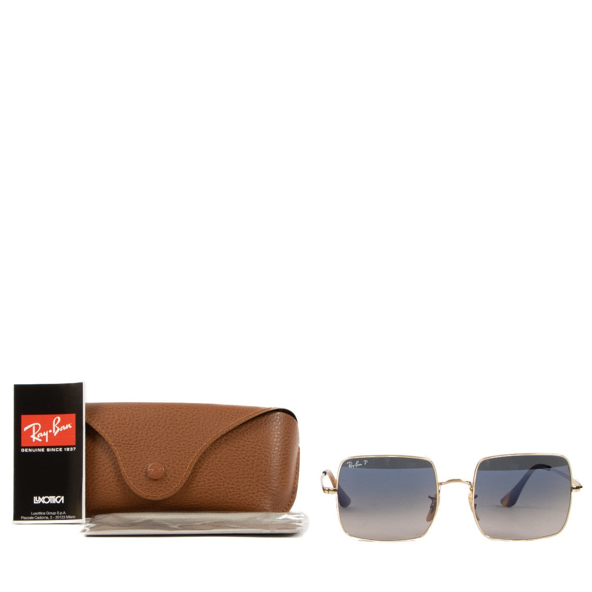 Shop 100% authentic second-hand Ray-Ban Square Gold Blue Gradient Glasses on Labellov.com