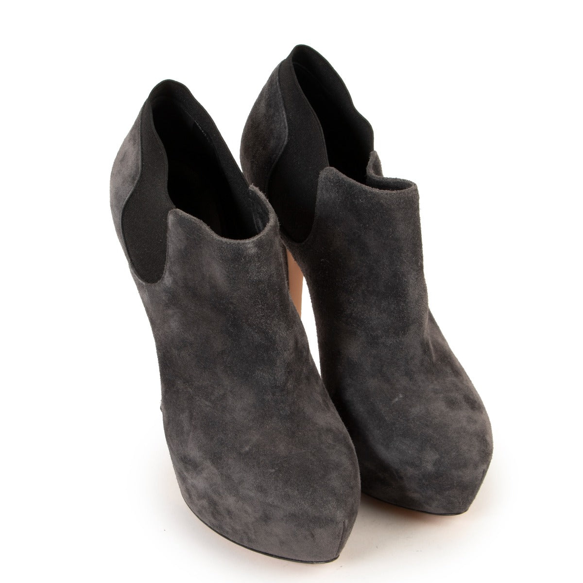 Shop authentic second hand Casadei Suede Platform Ankle Boots At Labellov for the best price