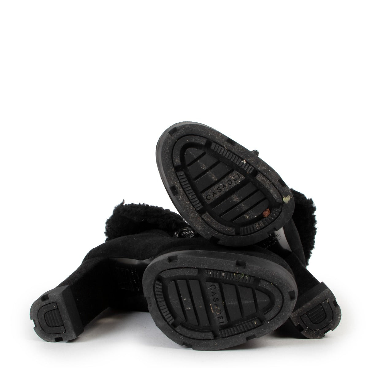Casadei Black Shearling Lace-up Platform Boots at Labellov for the best price
