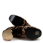 Shop authentic second hand luxury designer Casadei Zimbabwe Leopard Crystal Platform Ankle Boots at Labellov