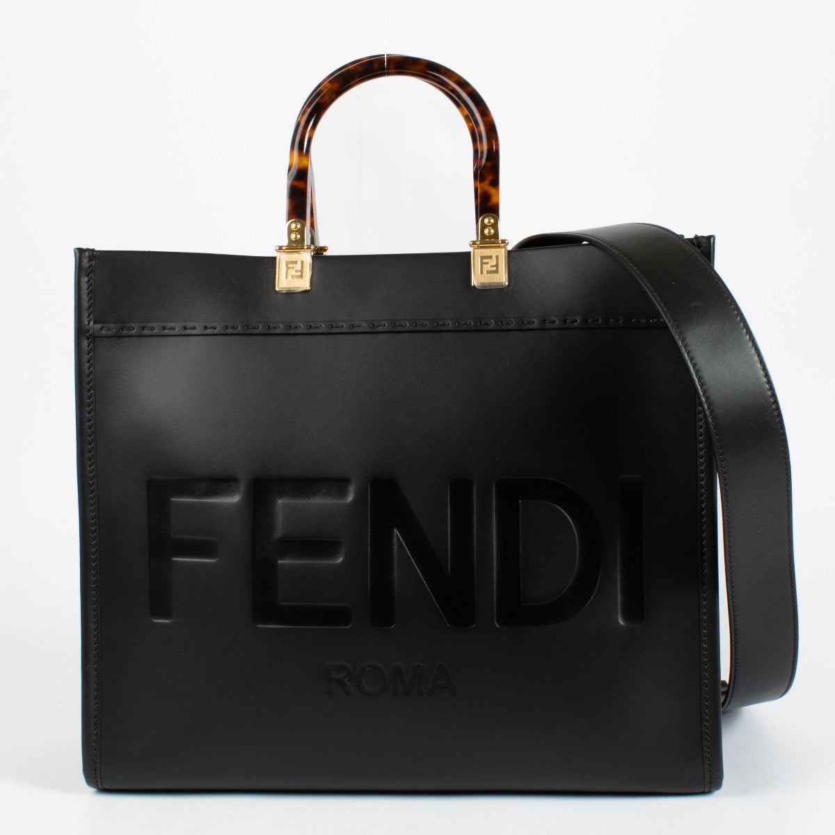 Authentic pre-loved Fendi Black Sunshine Medium Bag on Labellov.com