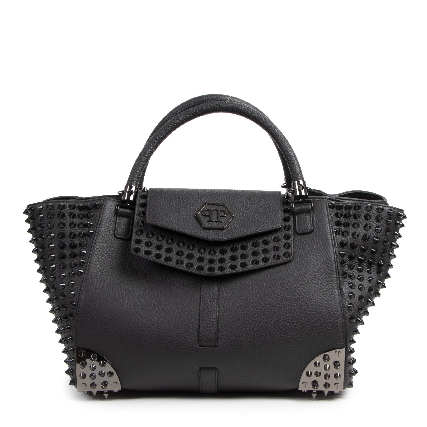 Sac à clous Philipp Plein en cuir noir