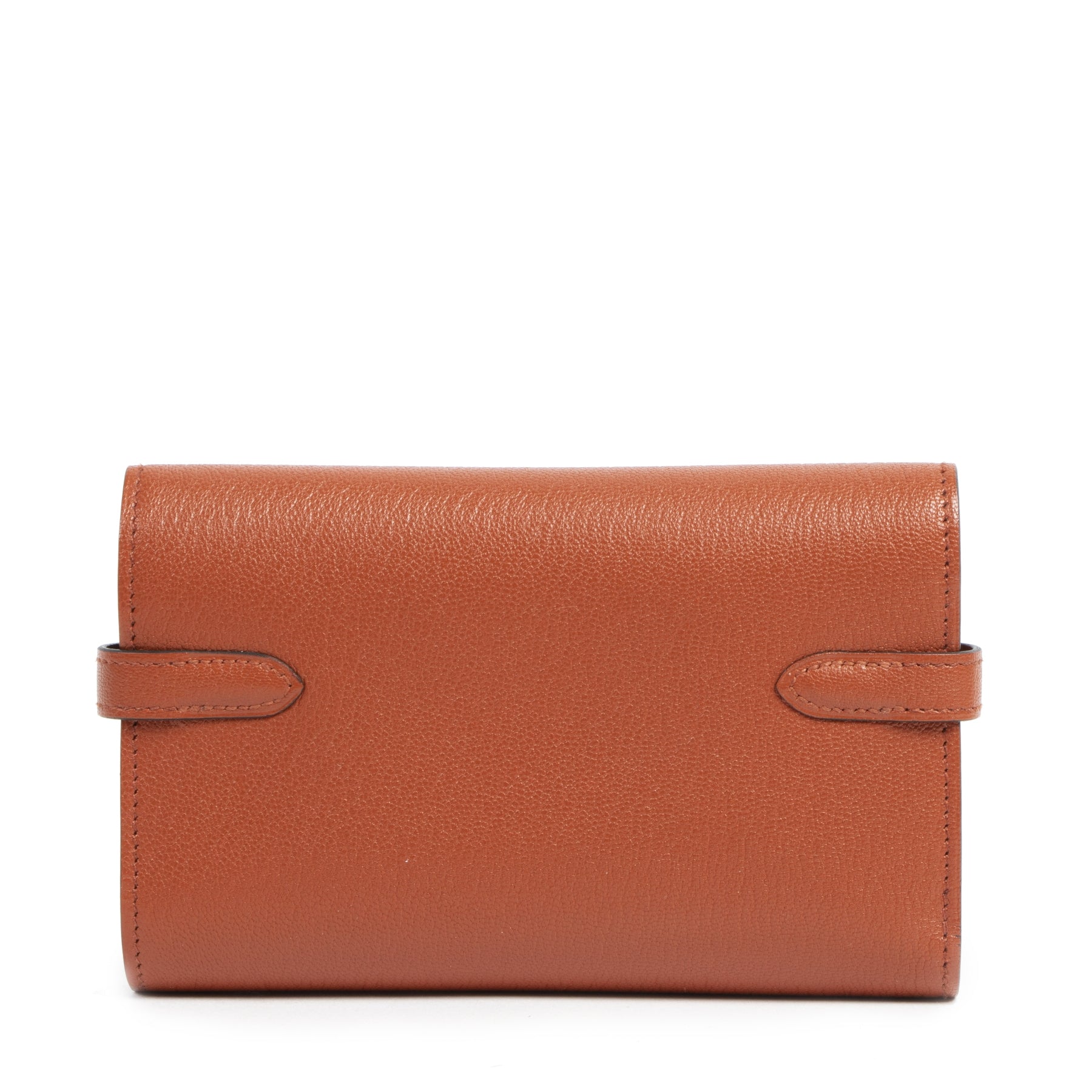 Authentique seconde-main vintage Hermès Kelly Wallet Chèvre Mysore Brique PHW achète en ligne webshop LabelLOV
