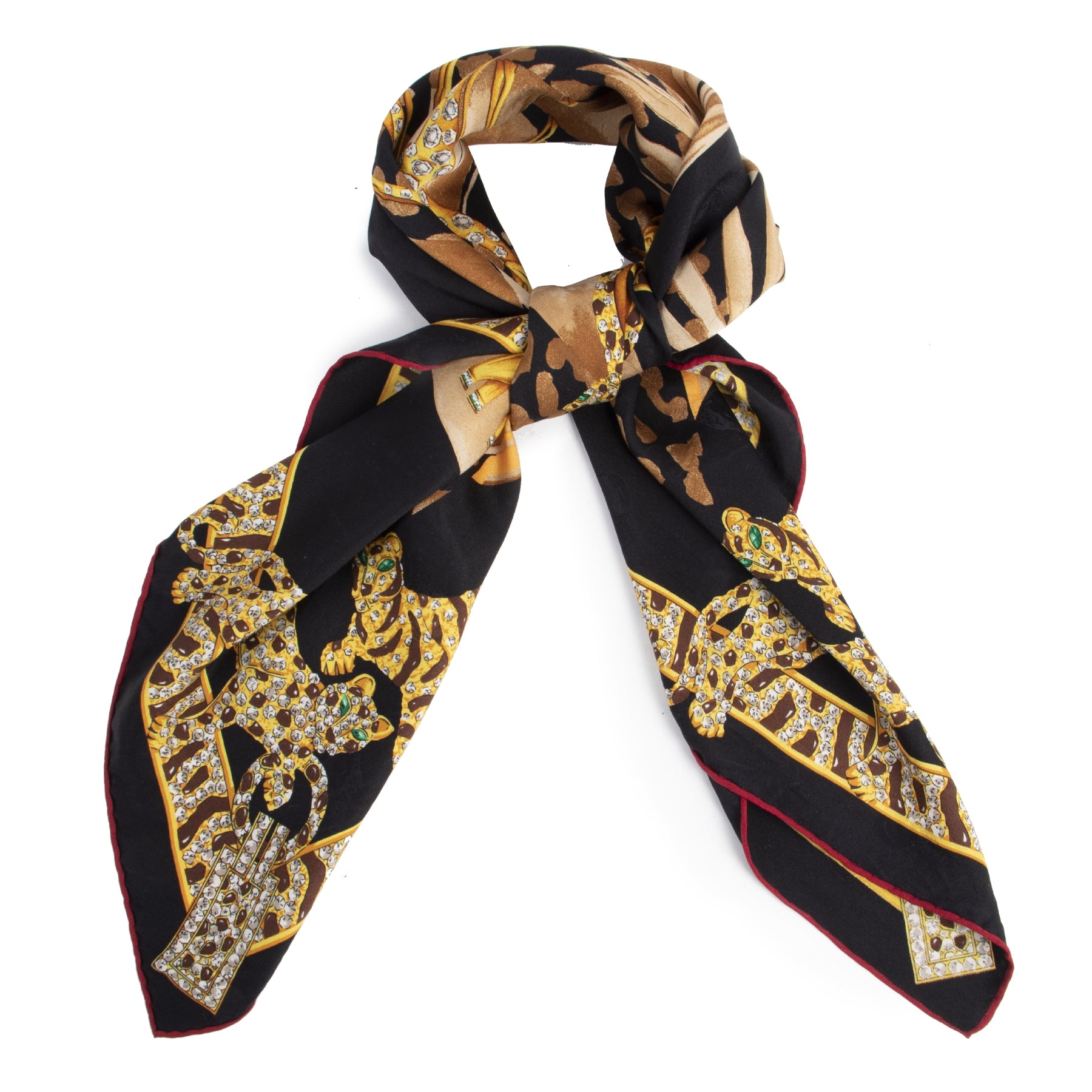 Authentieke Tweedehands Cartier Giraffe Safari Silk Scarf juiste prijs veilig online shoppen luxe merken webshop winkelen Antwerpen België mode fashion