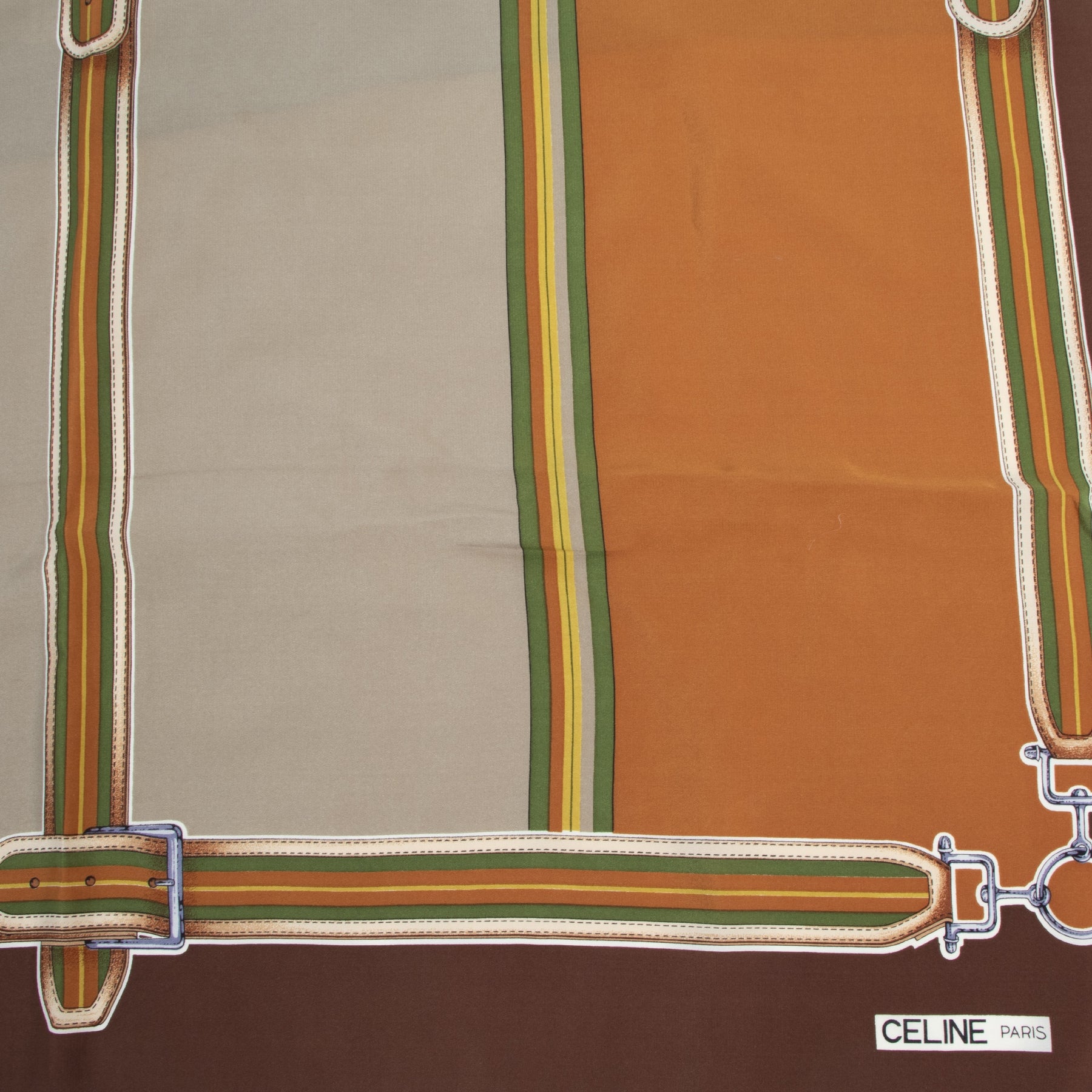Authentic secondhand Céline Multicolor Printed Scarf designer accessories fashion luxury vintage webshop safe secure online shopping