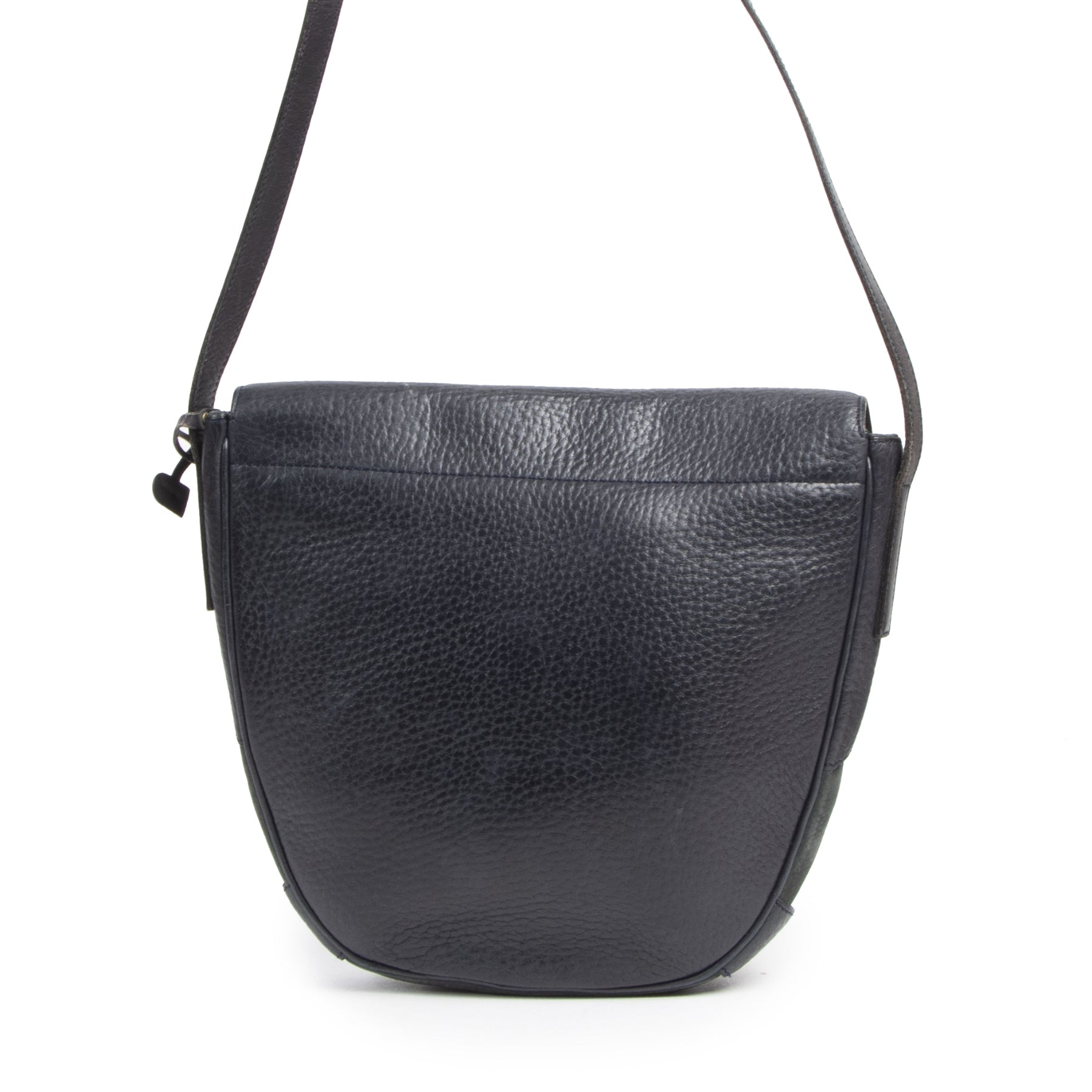 Authentieke Tweedehands Delvaux Blue Leather Crossbody designer bags fashion luxury vintage webshop safe secure online shopping
