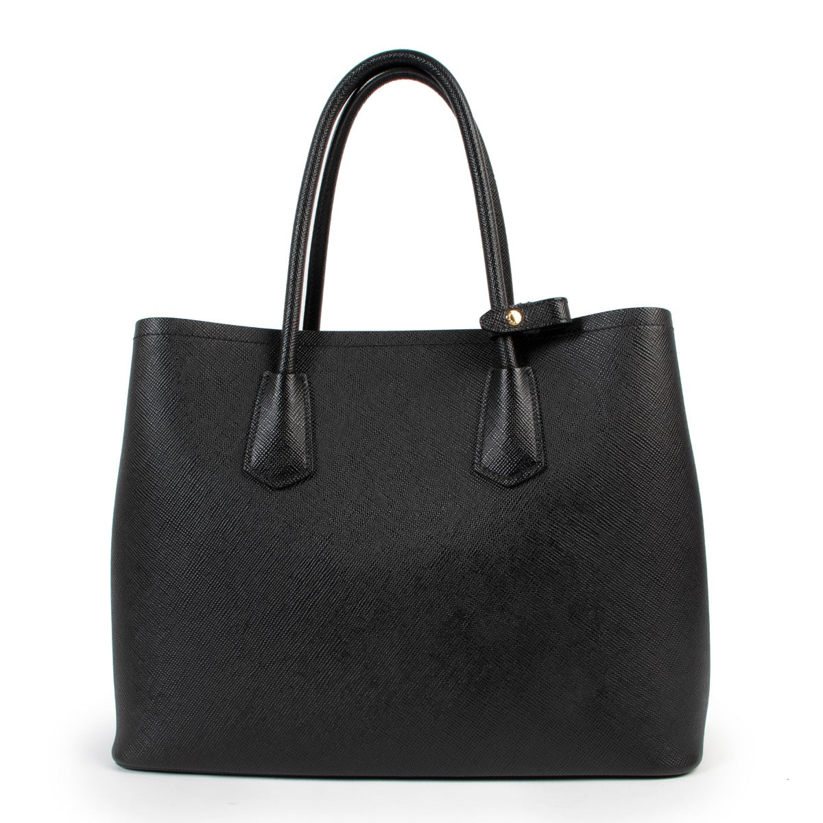 Shop authentic second hand luxury designer Prada Black Large Saffiano Leather Double Bag at Labellov.