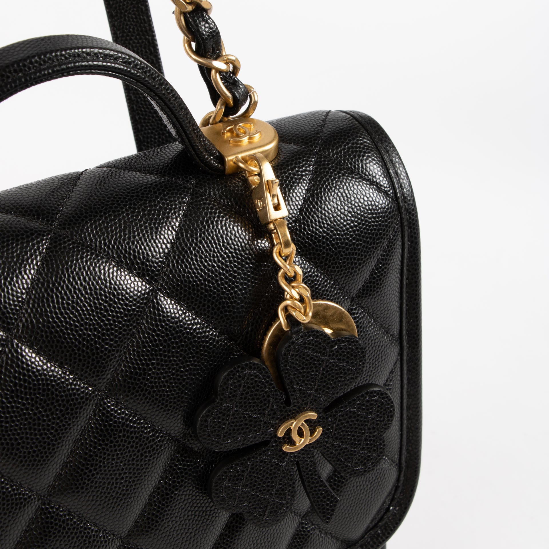 Chanel 25B Black Lucky Clover School Memory Backpack